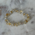 Armband aus Citrin, personalisiert, Buchstabenperlen, 925 Silber