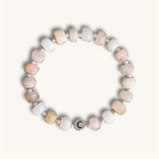 Morganit Armband, personalisiert, 925 Silber, Buchstabenperlen