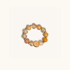 Gobi Jade Ring in gelb, personalisiert, Buchstabenperle, goldfarbener Edelstahl