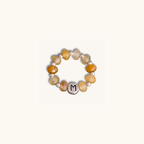 Gobi Jade Ring, personalisiert, Buchstabenperle, 925 Silber