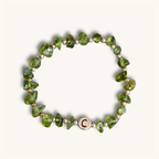 Peridot Armband in Grün, personalisiert, Buchstabenperlen, 925 Silber