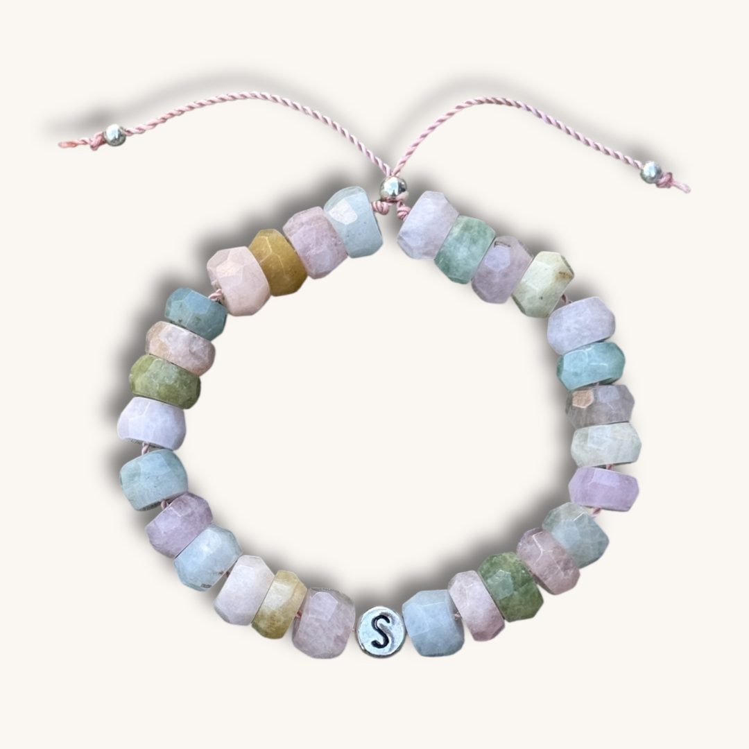 candy armband aus Morganit und Aquamarin