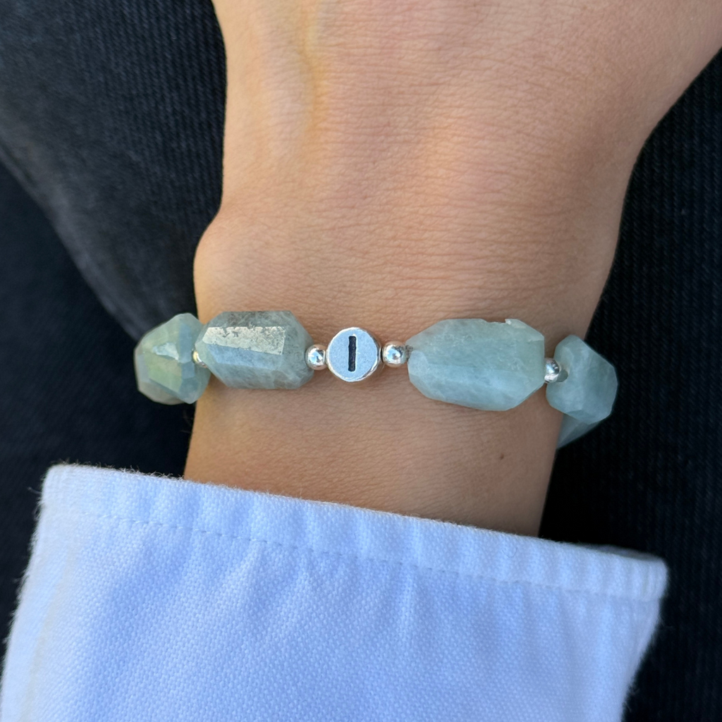 grüner aquamarin armband