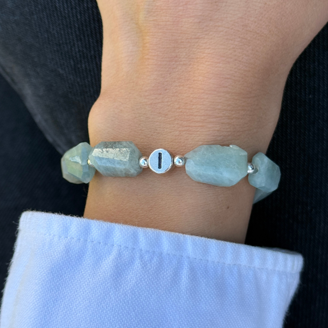 grüner aquamarin armband