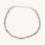 Perlenkette mit Süßwasserperlenin Rosa, personalisiert, Buchstabenperlen, goldfarbener Edelstahl