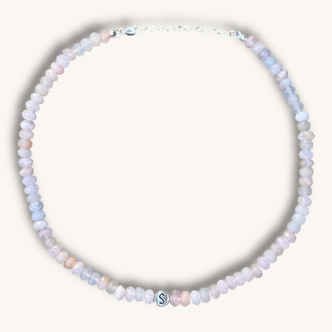 halskette mit rosa opal edelsteinen