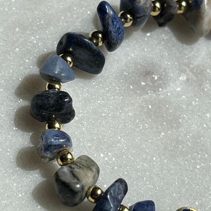 Sodalite bracelet with protective eye 